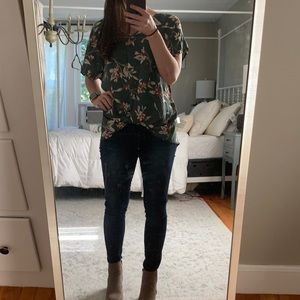 NWT Green Floral Blouse M